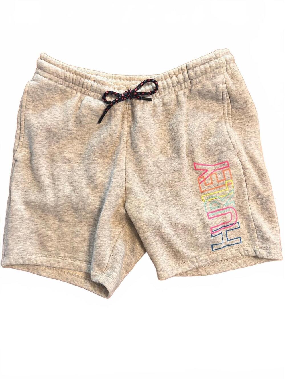 Hurley Gray Sweat Shorts with Colorful Logo - Size Small